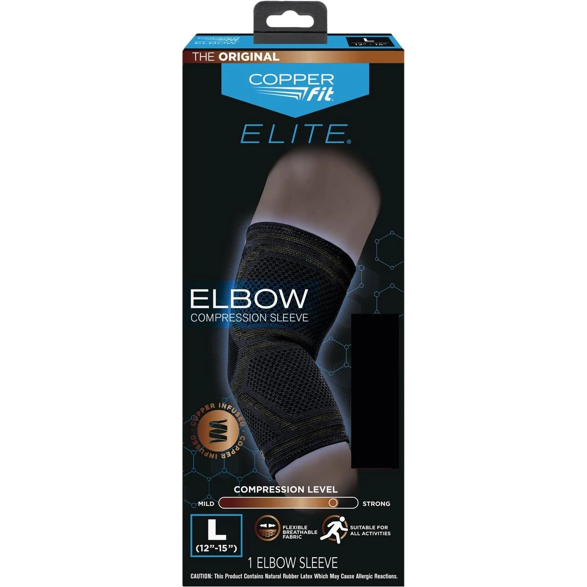 Copper Fit Elite Large Black Elbow Sleeve