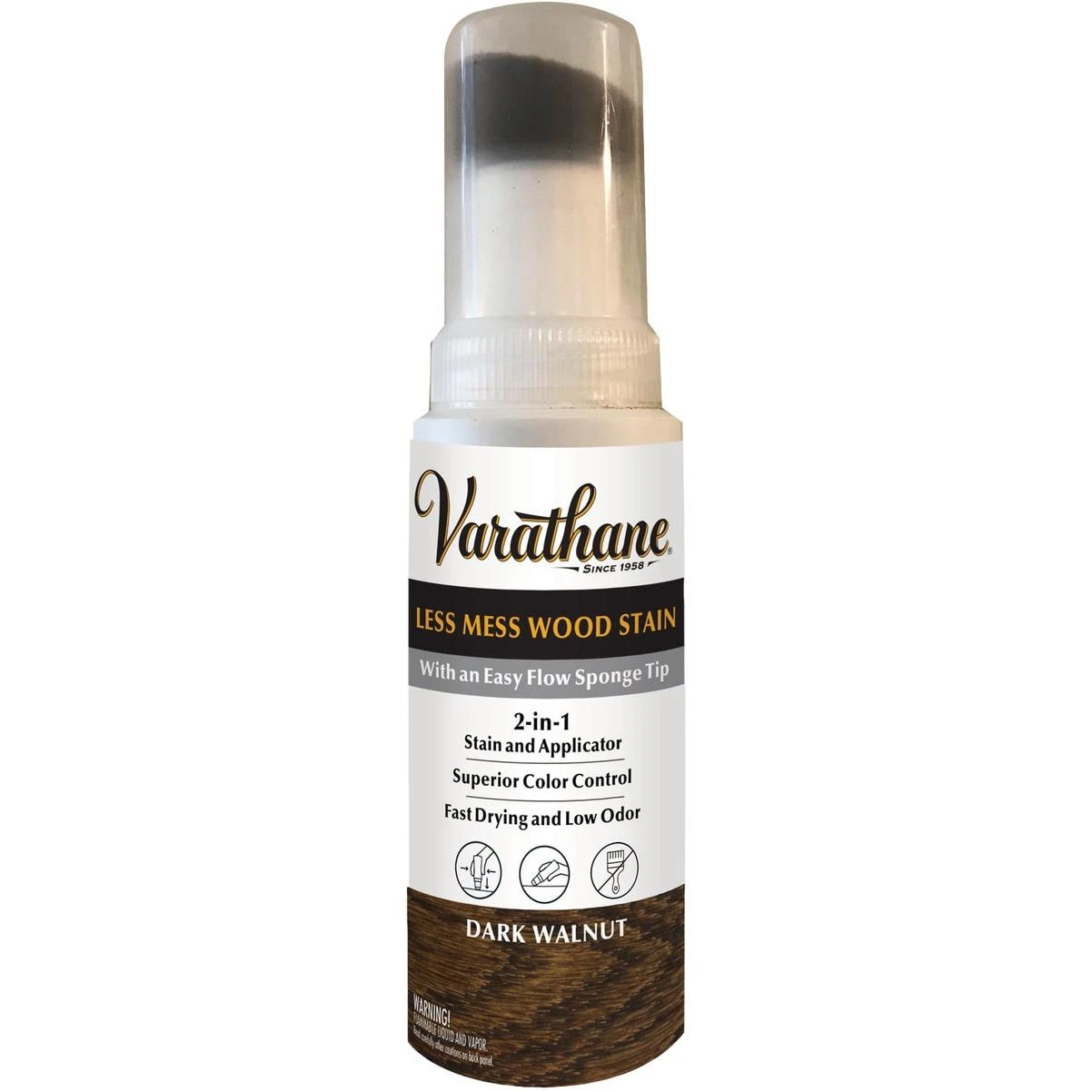 Varathane Less Mess Dark Walnut Water-Based Interior Wood Stain, 4 Oz.