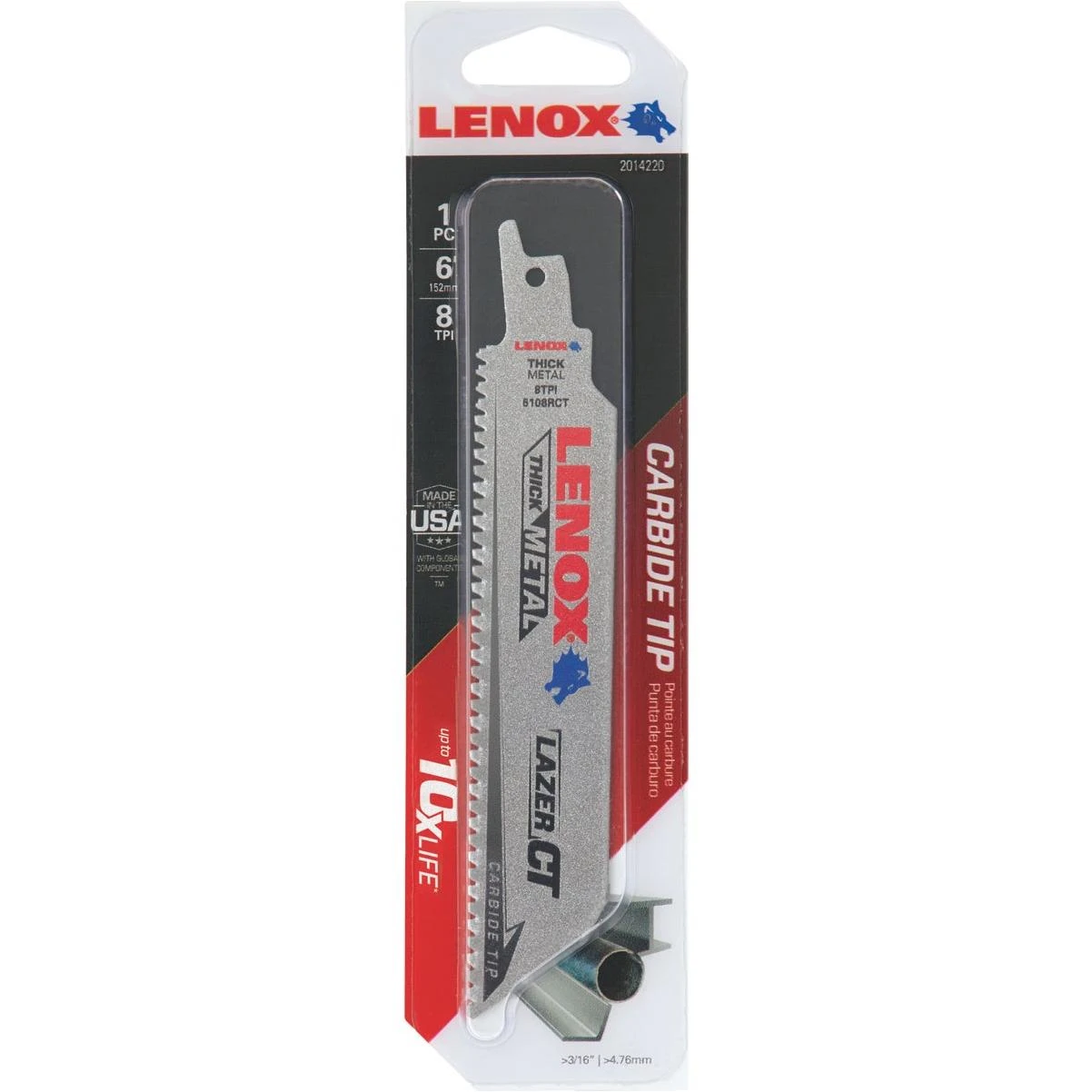 Lenox Lazer CT 6 In. 8 TPI Carbide Reciprocating Saw Blade