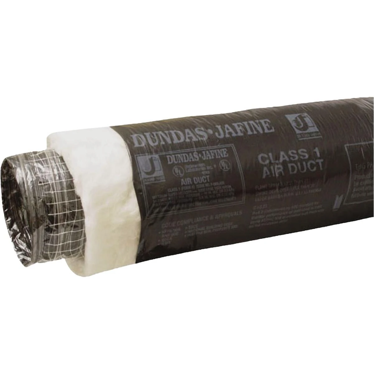 Dundas Jafine 8 In. I.D. x 25 Ft. R6.0 Black Jacket Flexible Insulated Ducting