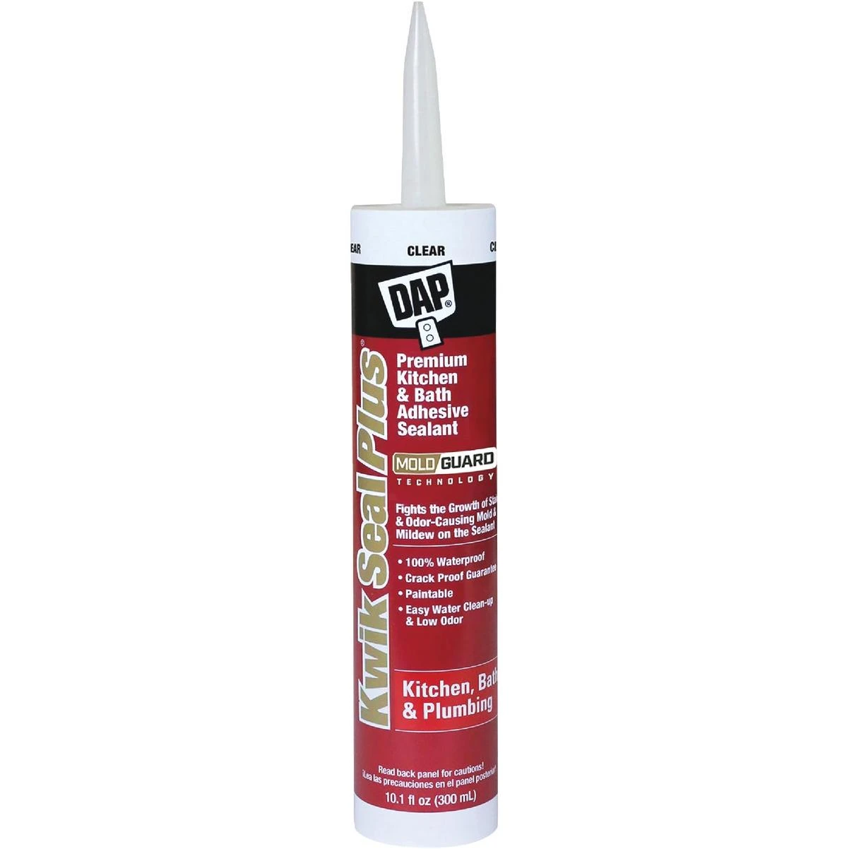 DAP Kwik Seal Plus 10.1 Oz. Clear Premium Kitchen & Bath Adhesive Sealant