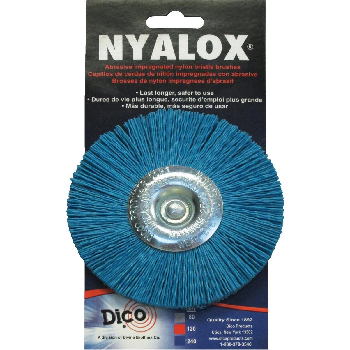 Dico Nyalox 4 In. Blue Fine Drill-Mounted  Brush