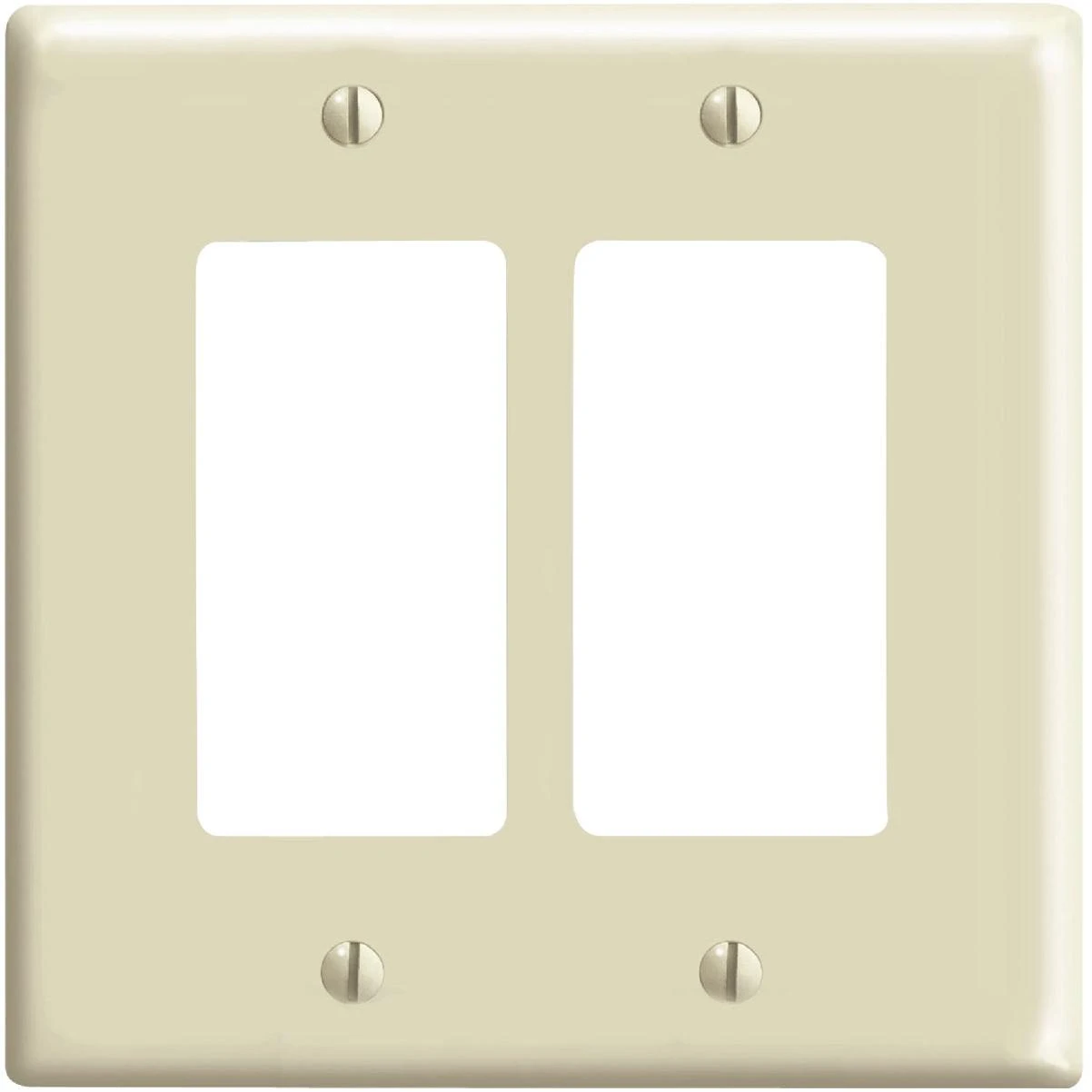 Leviton Mid-Way 2-Gang Smooth Plastic Rocker Decorator Wall Plate, Ivory