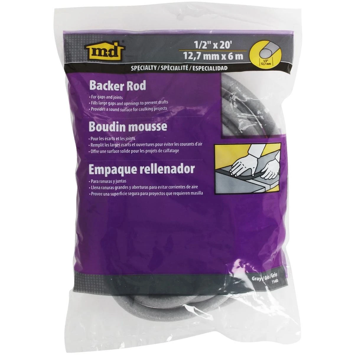 M-D Building Products 20 Ft. Gray Foam Backer Rod for Medium 1/2 In. Gaps and Joints