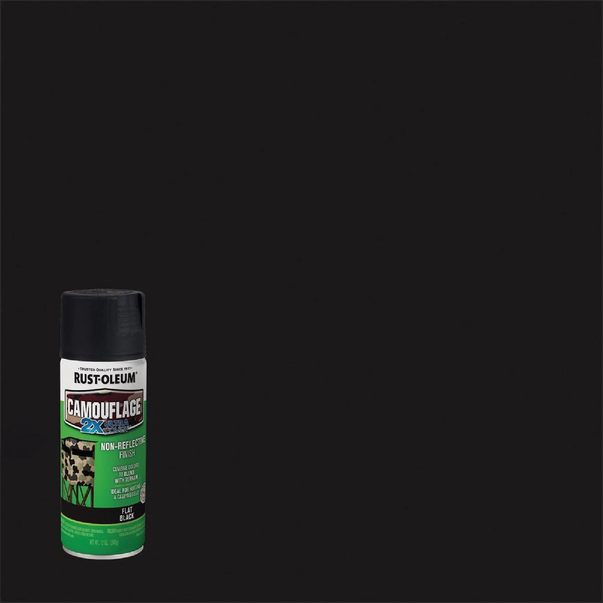 Rust-Oleum Camouflage 2X Ultra Cover 12 Oz. Flat Spray Paint, Black