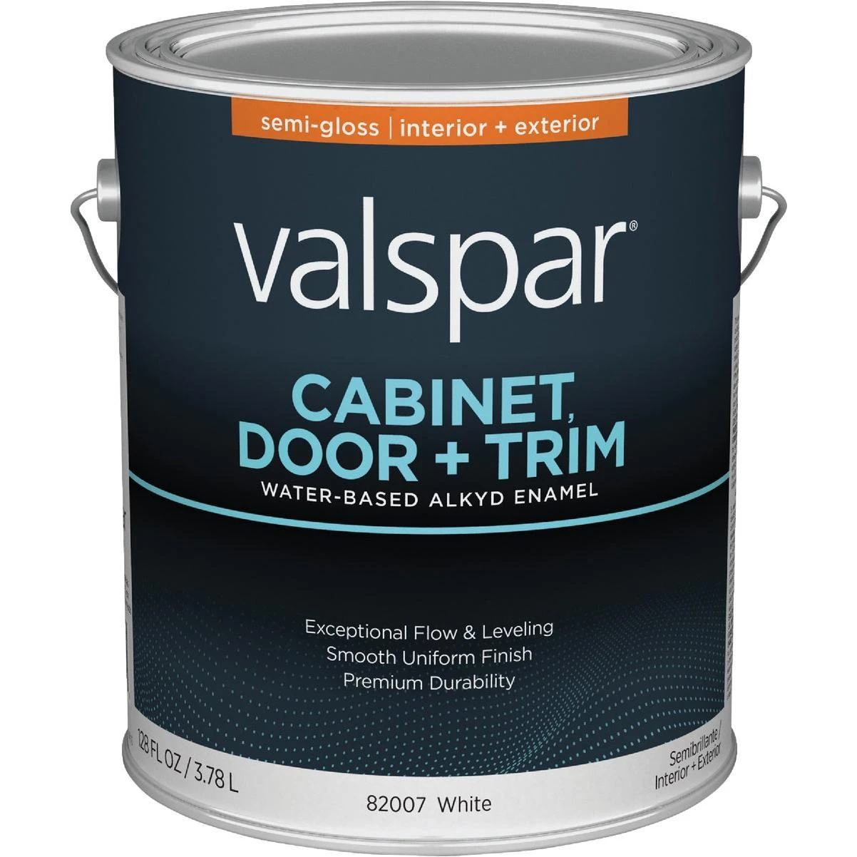 Valspar Cabinet Door & Trim Waterborne Alkyd Semi-Gloss Interior/Exterior Enamel, White Base, 1 Gal.