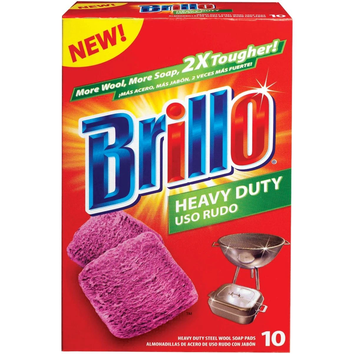 Brillo Heavy Duty Steel Wool Scouring Pad (10 Count)