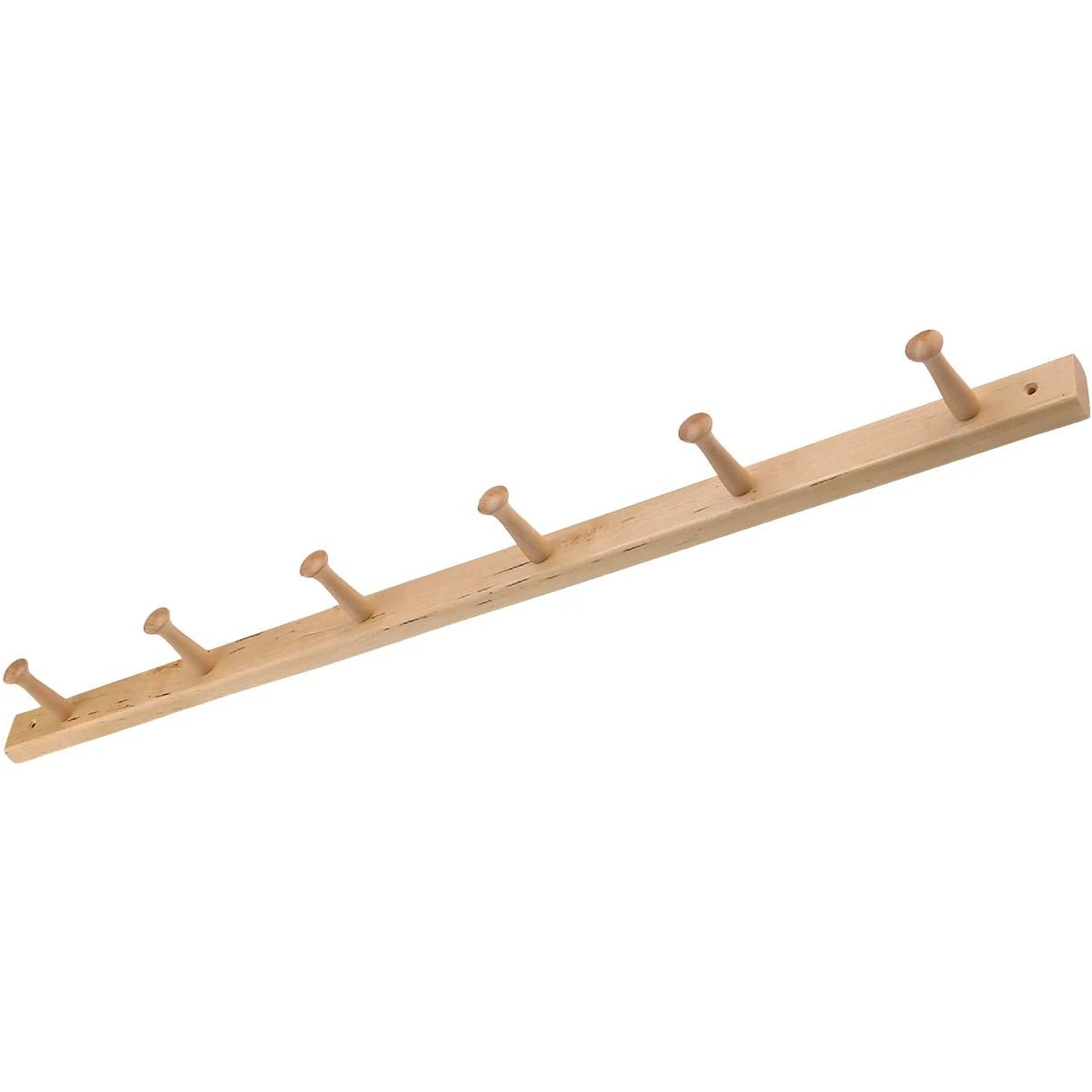 iDesign Natural Wood 6-Peg Rack