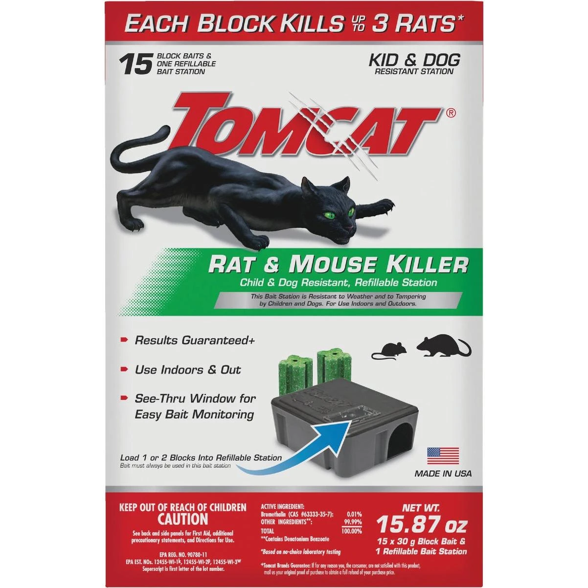 TOMCAT Refillable Bait Station Rat & Mouse Killer (15-Refill)