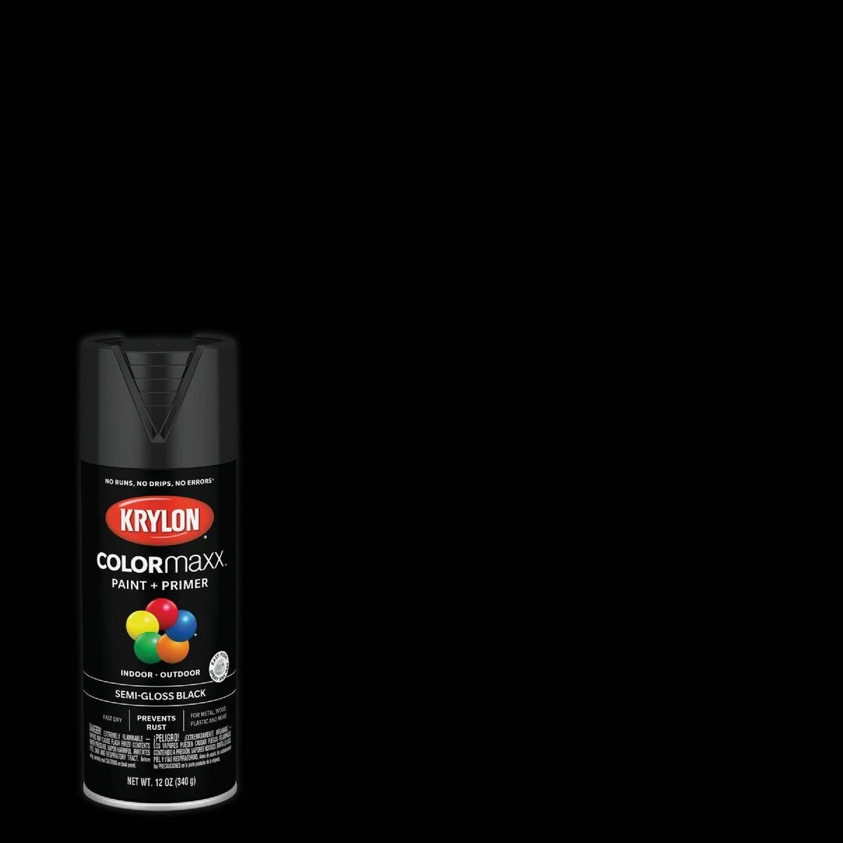 Krylon ColorMaxx 12 Oz. Semi-Gloss Spray Paint, Black