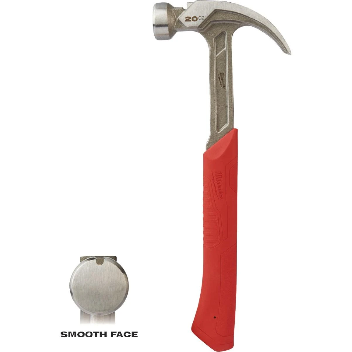 Milwaukee 20 Oz. Smooth-Face Curved Claw Hammer with Steel Handle