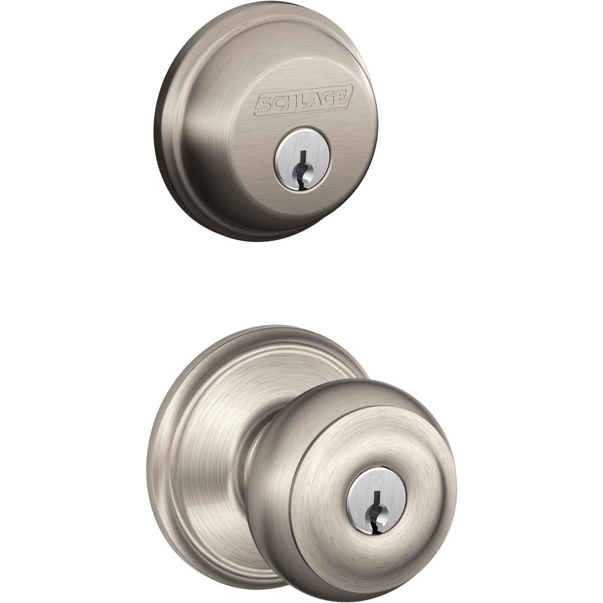 Schlage Satin Nickel Deadbolt & Door Knob Combo