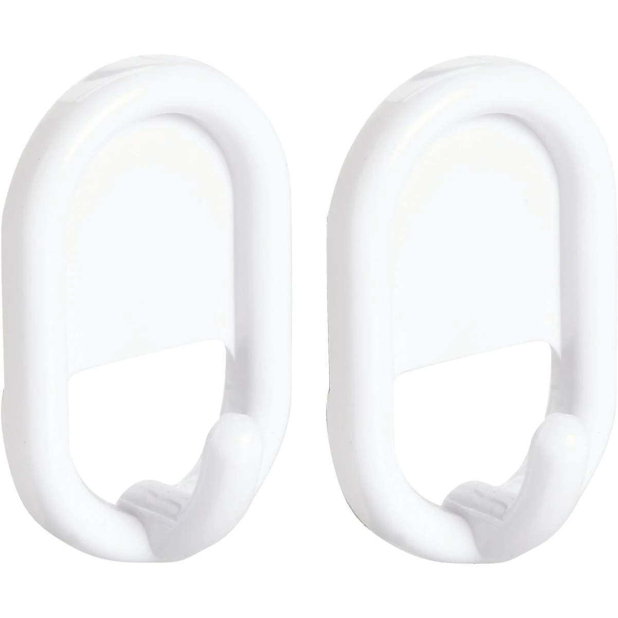 iDesign Utility White Plastic Adhesive Hook (2-Pack)