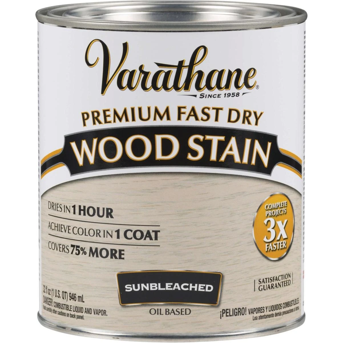 Varathane Fast Dry Sunbleached Wood Urethane Modified Alkyd Interior Wood Stain, 1 Qt.