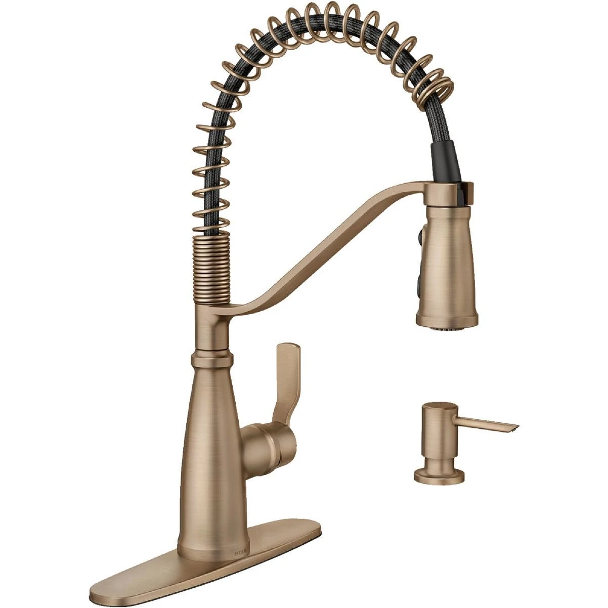 Moen Nolia 1-Handle Pull-Down Widespread Kitchen Faucet, Bronzed Gold