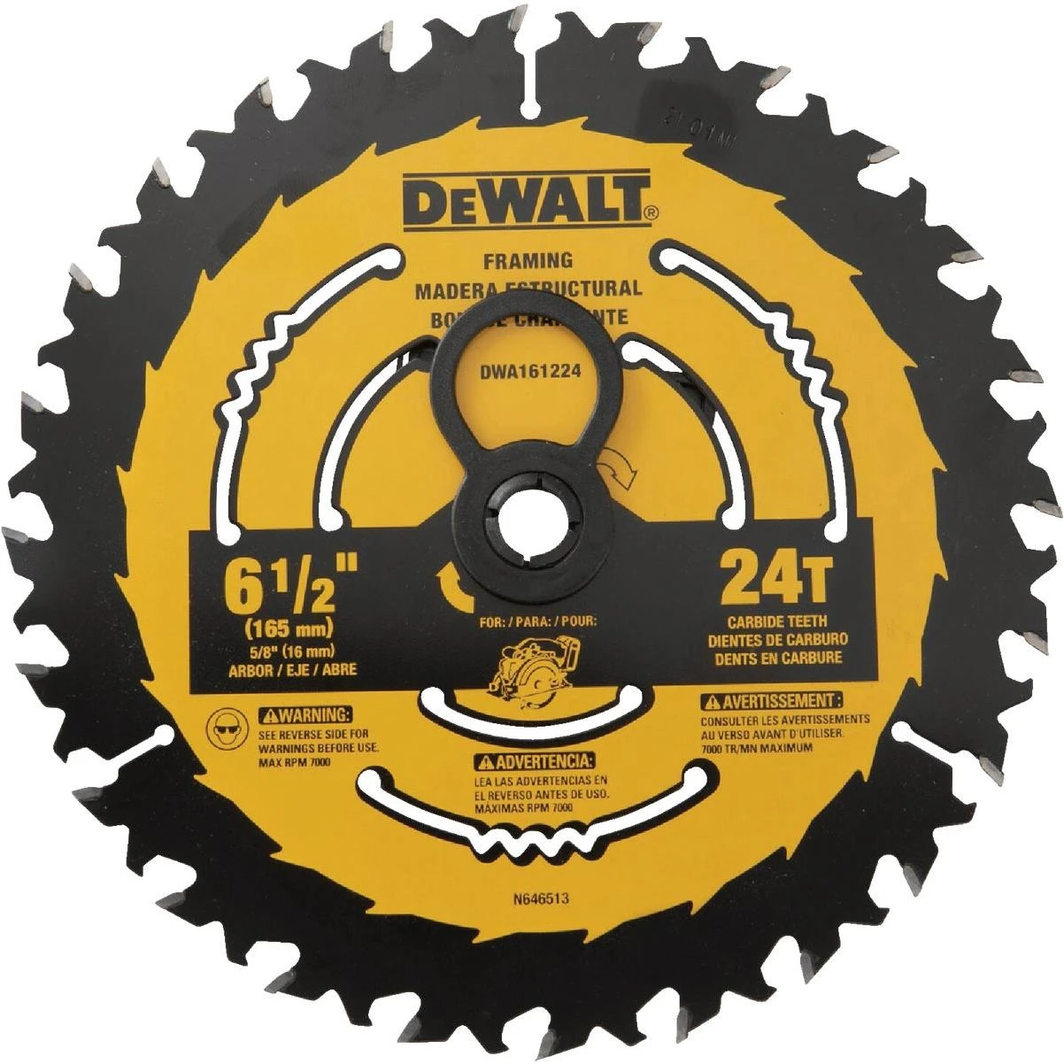 DEWALT 6-1/2 In. 24-Tooth Circular Saw Blade
