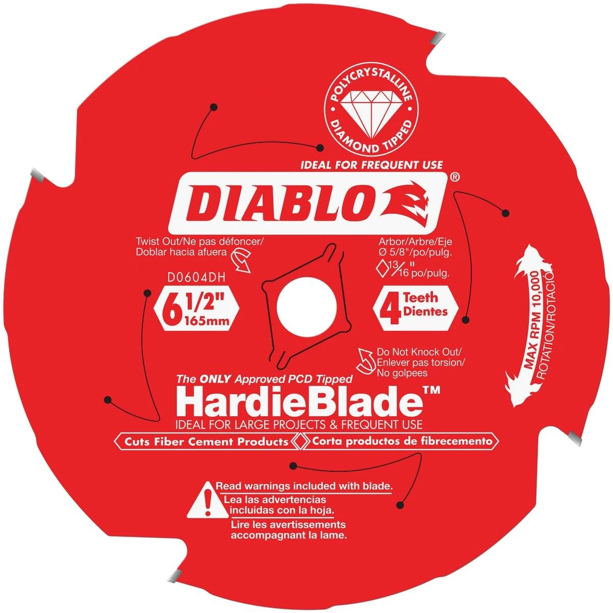 Diablo HardieBlade 6-1/2 In. 4-Tooth PCD Fiber Cement Circular Saw Blade