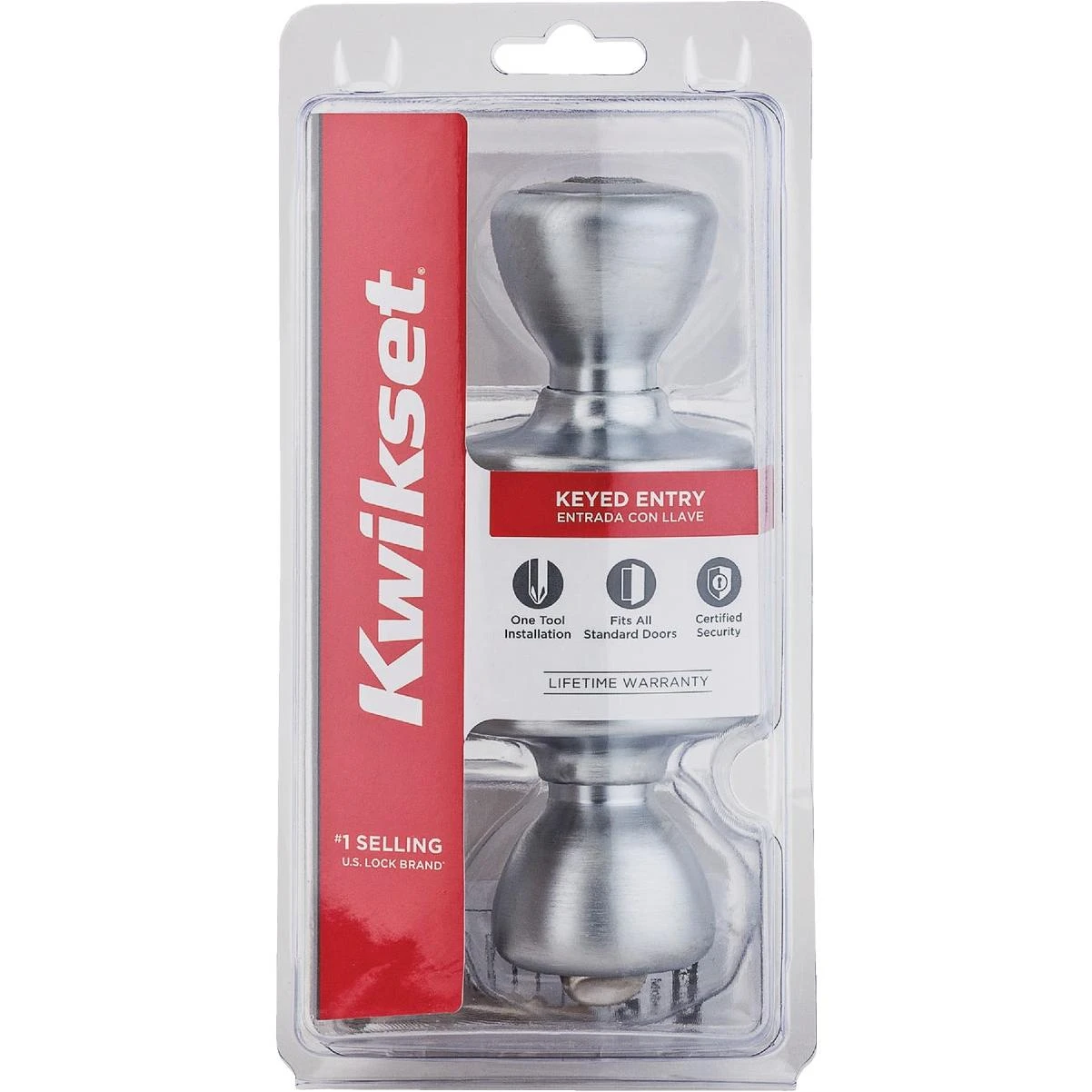 Kwikset Satin Chrome Mobile Home Entry Lockset