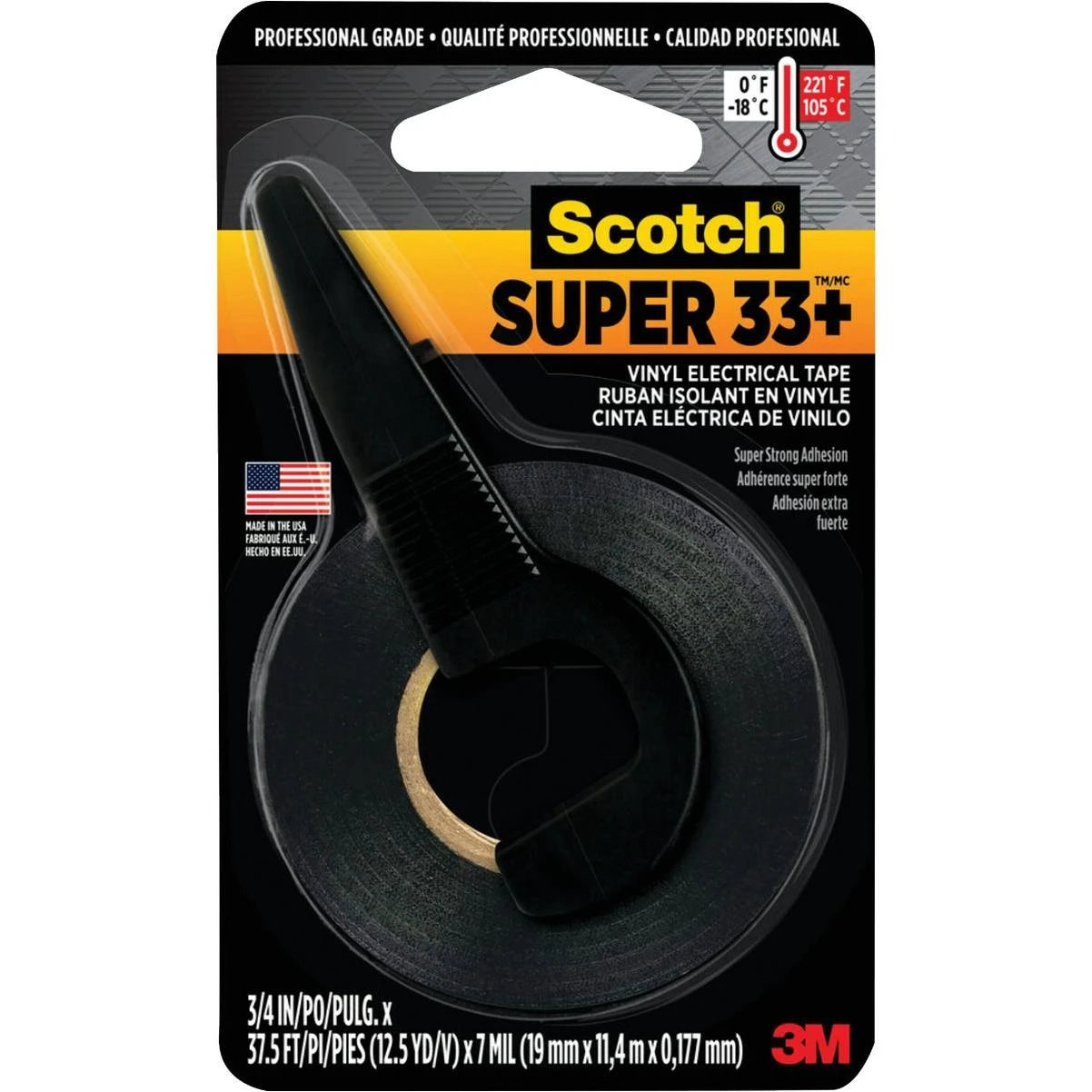 Scotch Super 33+ 3/4 In. x 12.5 Yd. Vinyl Electrical Tape with Dispenser