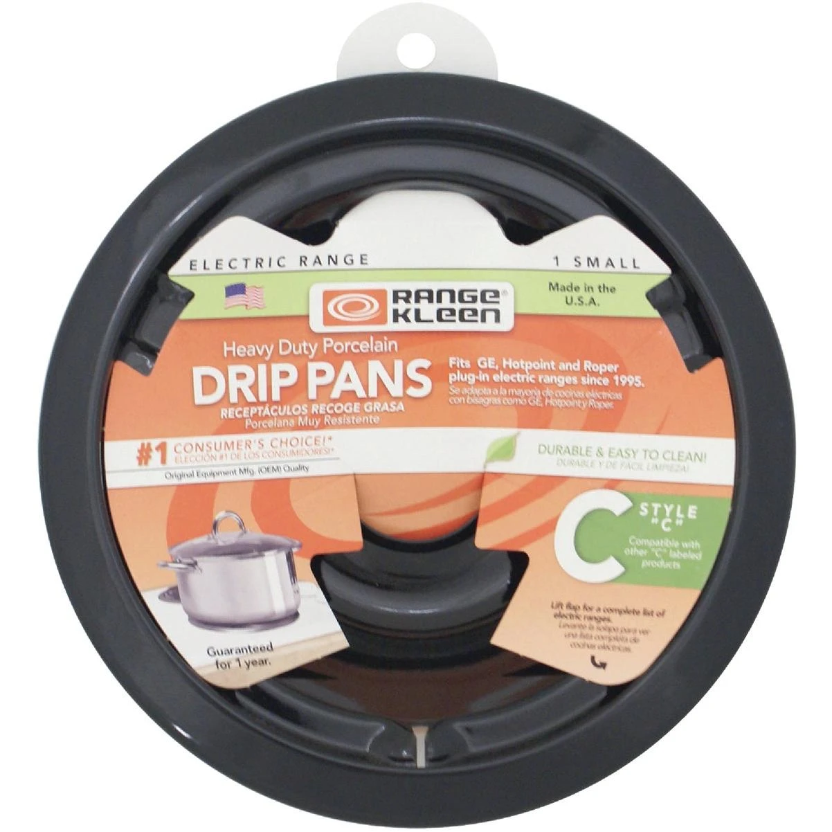 Range Kleen Electric 6" Style C Round Black Drip Pan