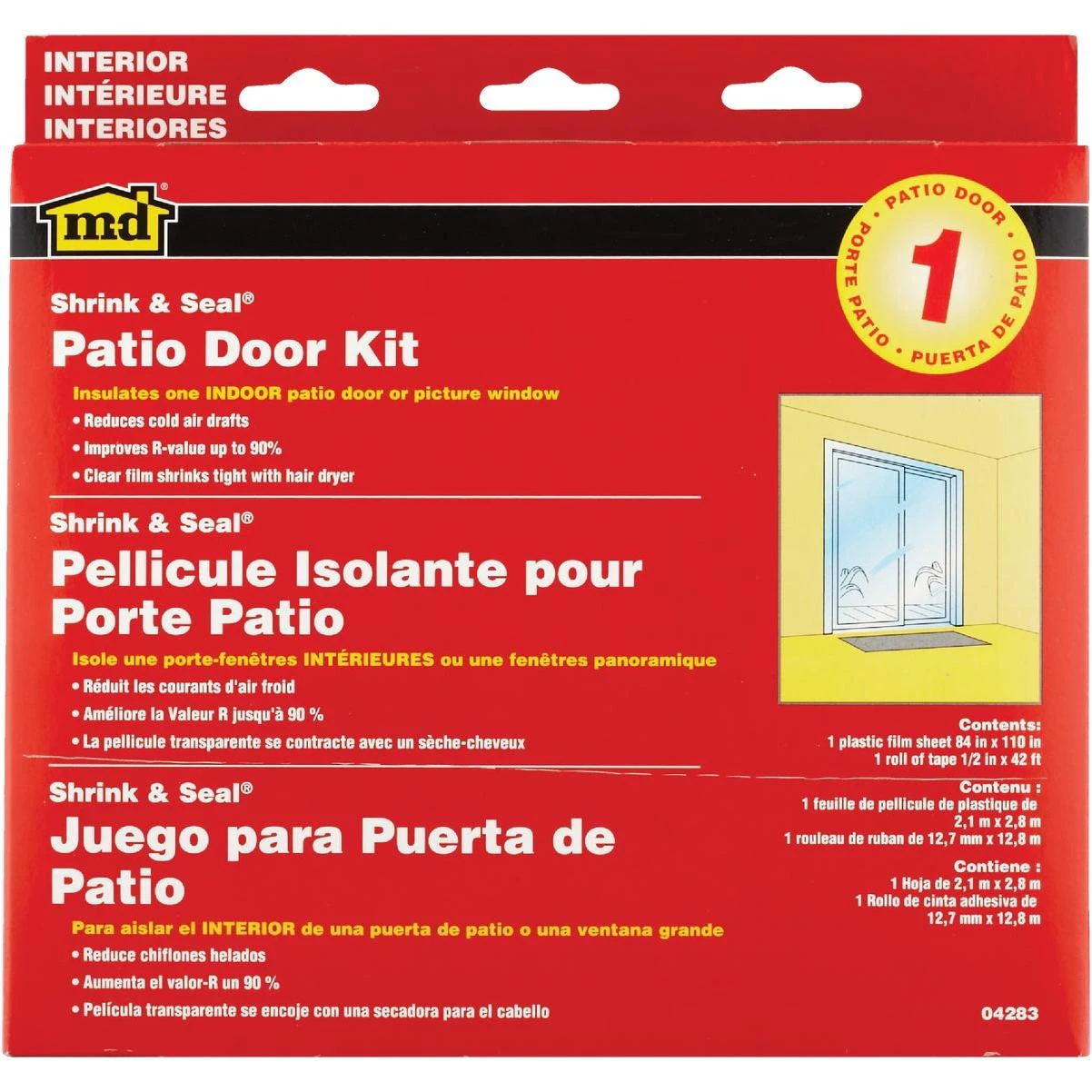 M-D Building Products Polar Block 84 In. x 110 In. Clear Plastic Large Patio Window Insulation Kit