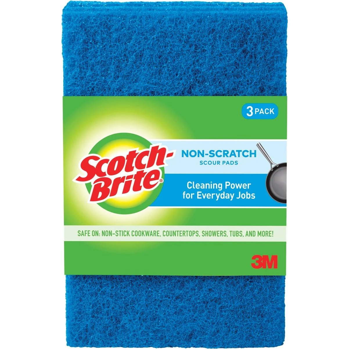 Scotch-Brite Non-Scratch Scour Pads, 6 In. x 3 In. (3-Pack)