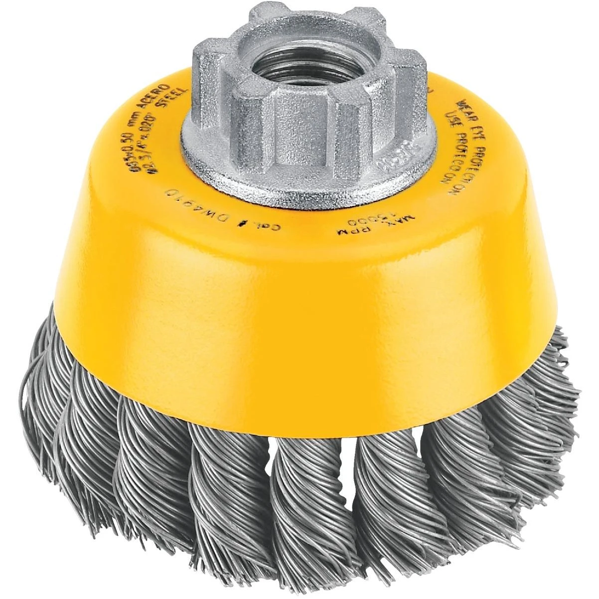 DEWALT 3 In. Knotted 0.020 In. Angle Grinder Wire Brush