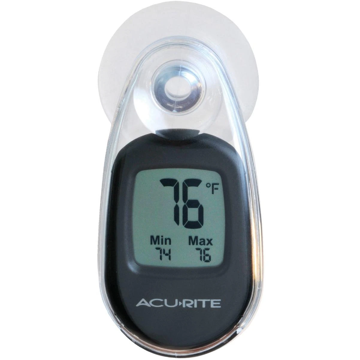 Acurite -4 deg F to 158 deg Fahrenheit Black Window Thermometer