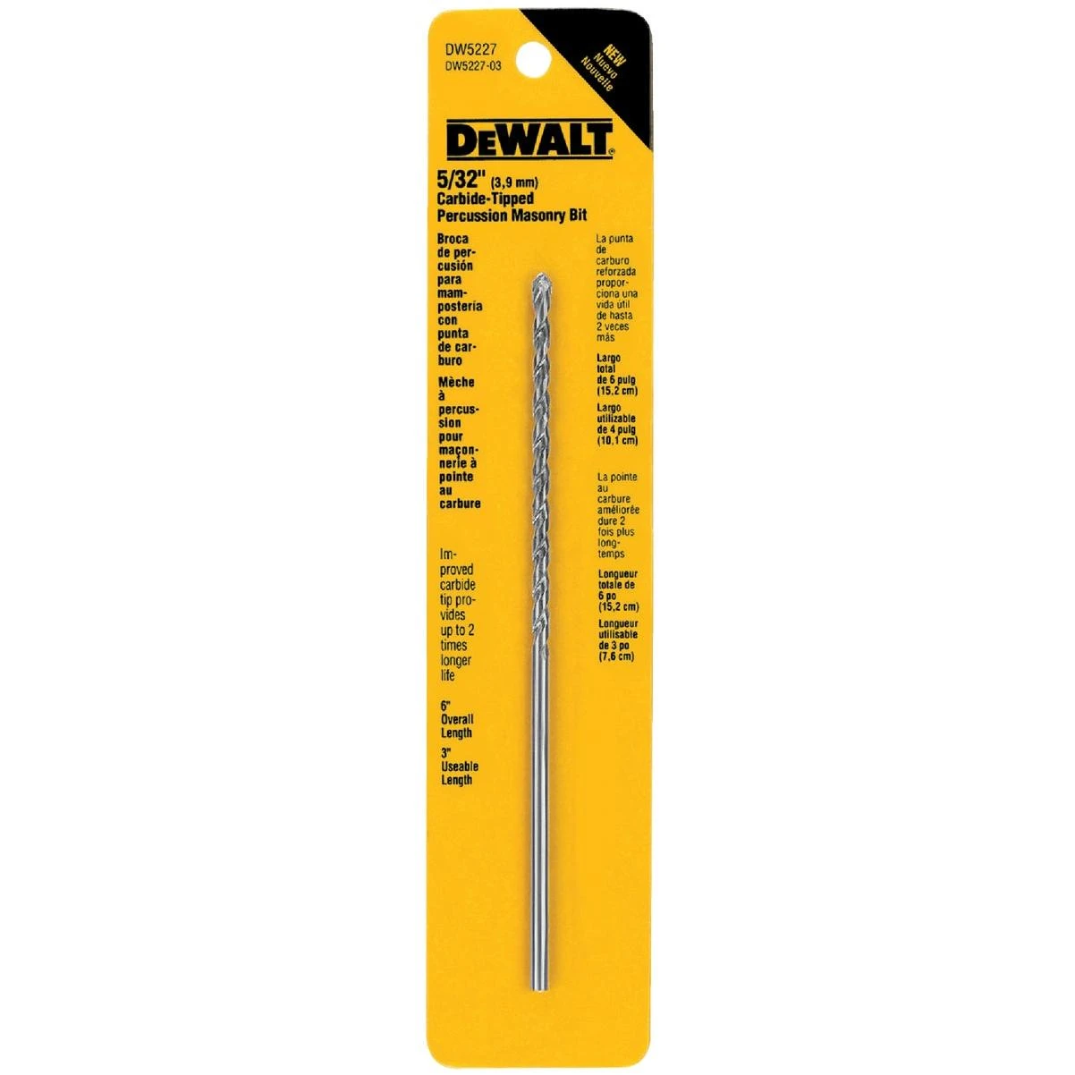 DEWALT 5/32 In. x 6 In. Masonry Drill Bit