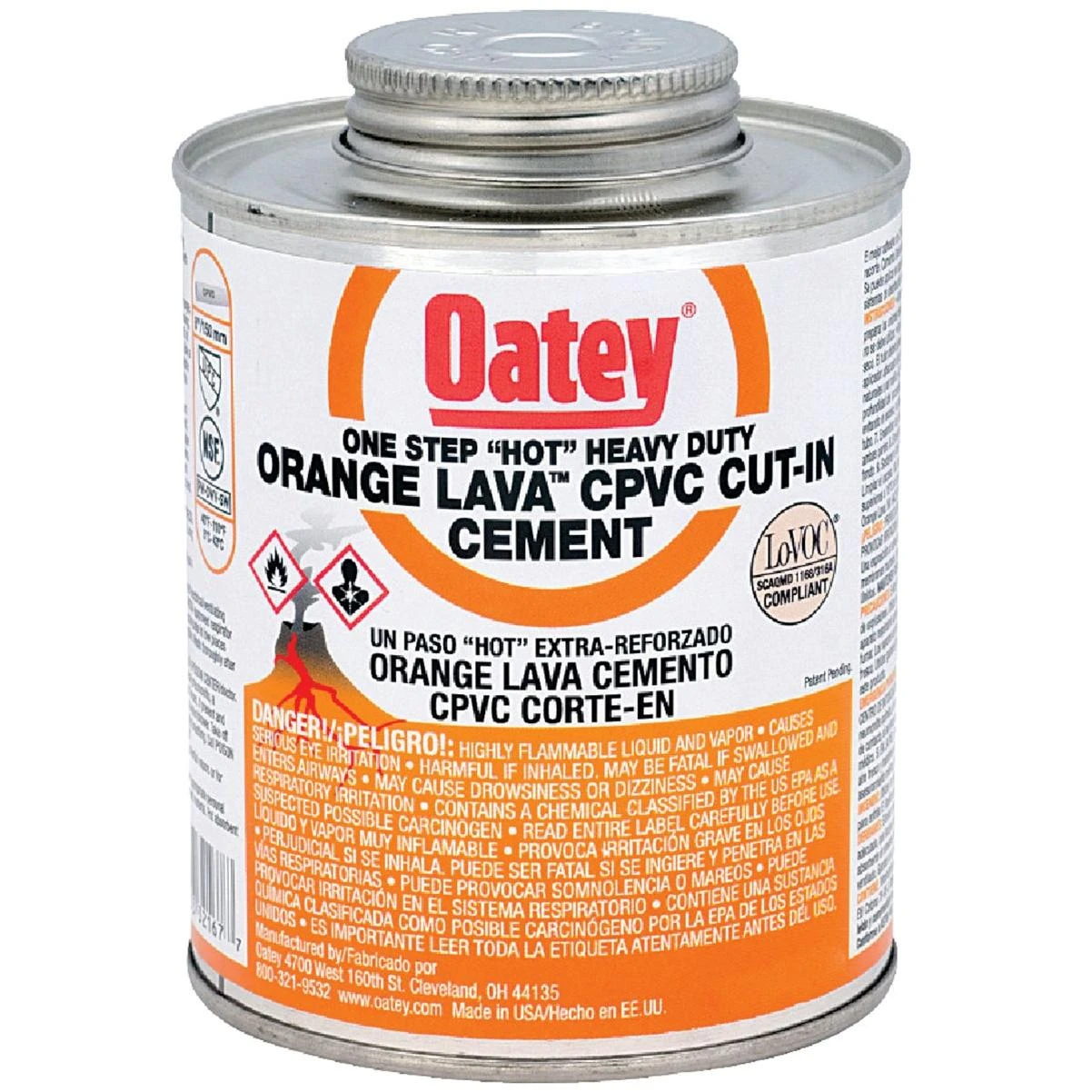 Oatey 16 Oz. Orange Lava One-Stop Hot Cut-In CPVC Cement