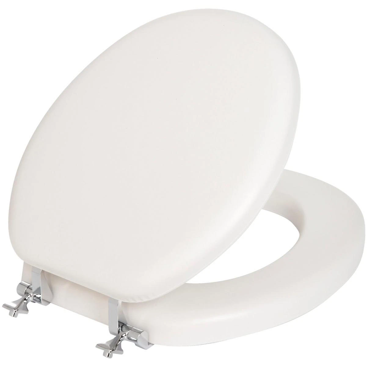 Bemis Mayfair Round Closed Front White Premium Soft Toilet Seat with Chromes Hinges