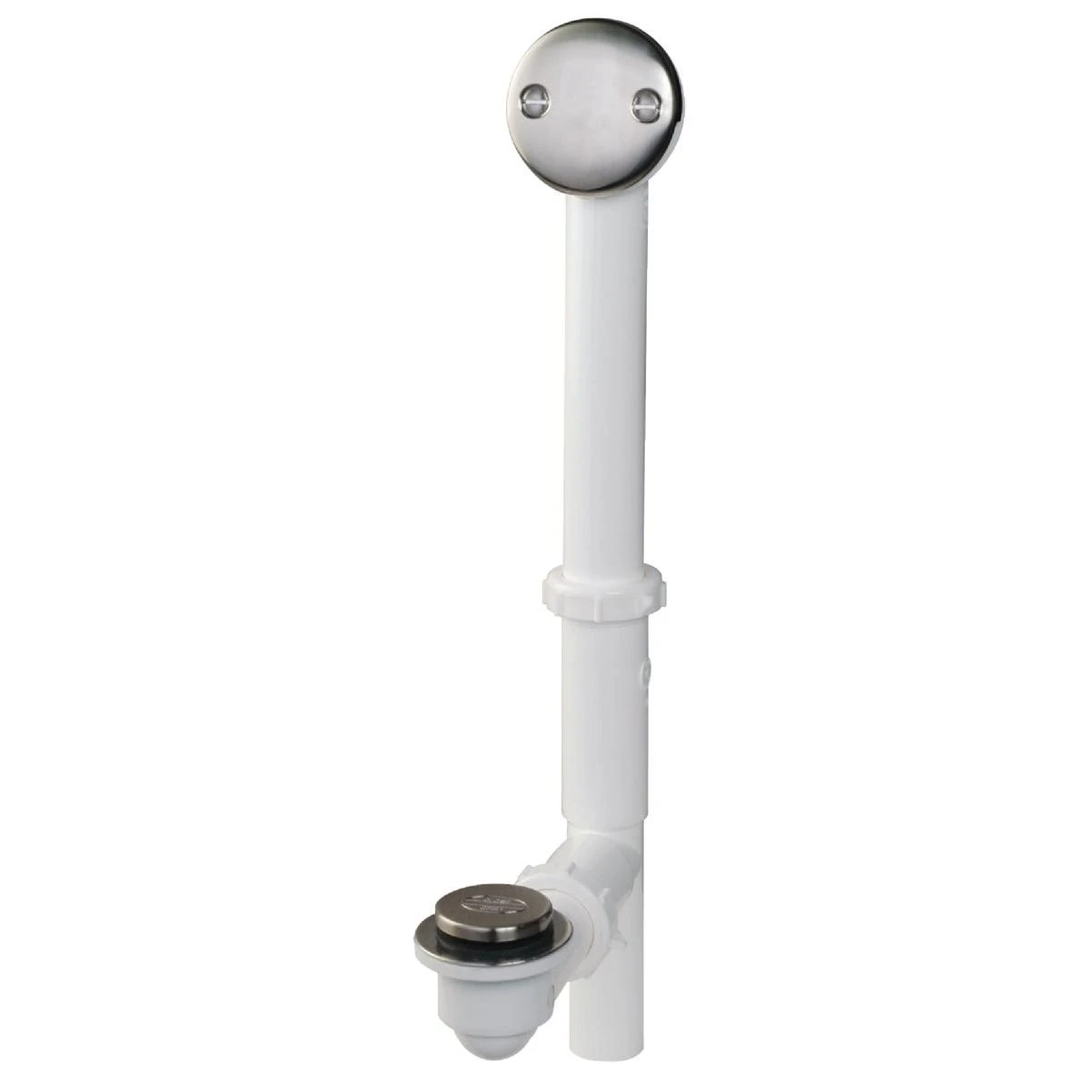 Do it Best Foot Lok Stop Plastic Bath Drain with Brushed Nickel Trim