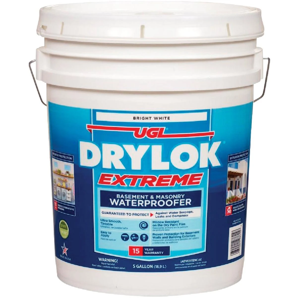 Drylok White Basement & Masonry Waterproofer Concrete Sealer, 5 Gal.