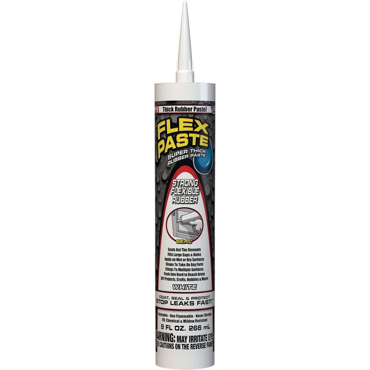 Flex Paste 9 Oz. Rubber Sealant, White