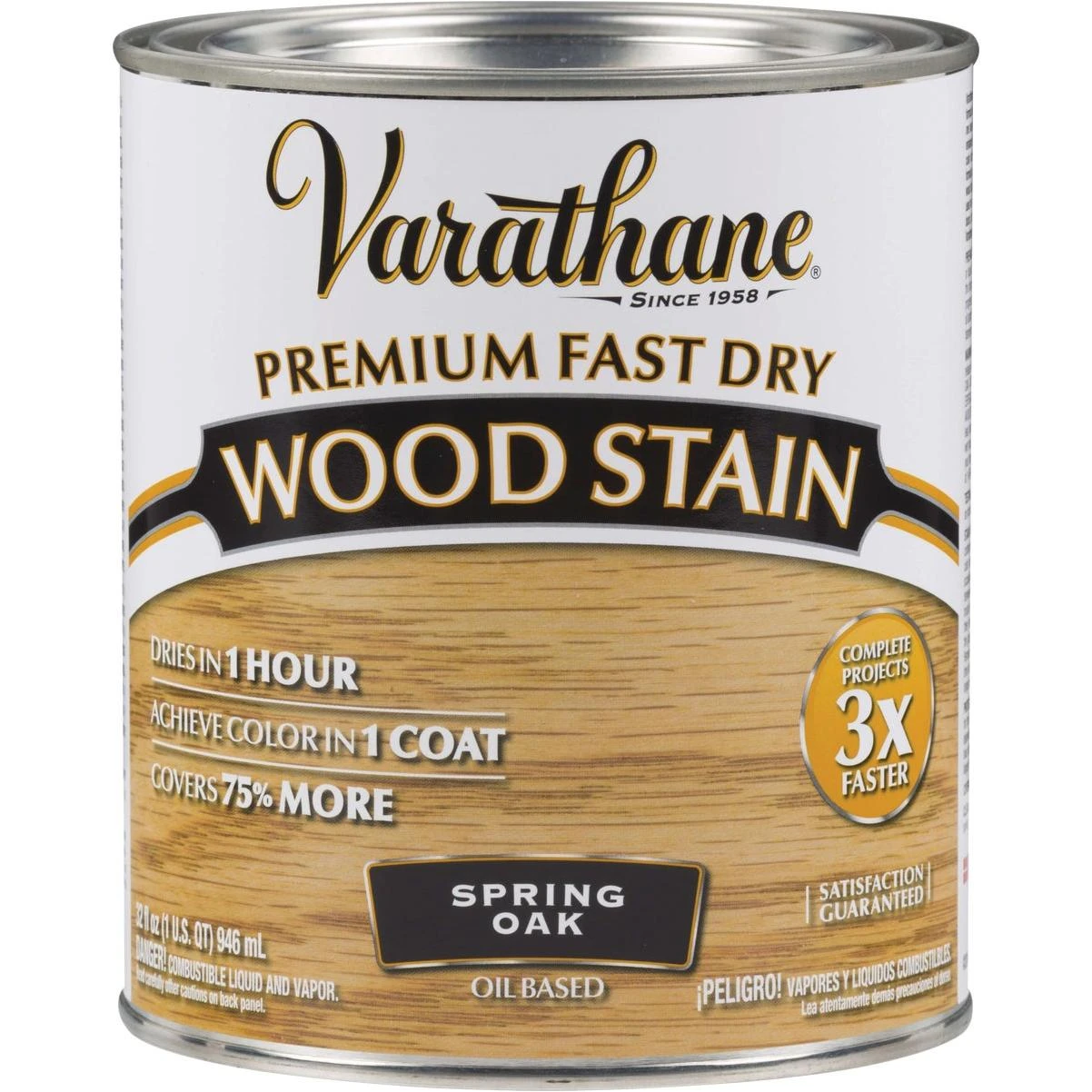 Varathane Fast Dry Spring Oak Urethane Modified Alkyd Interior Wood Stain, 1 Qt.