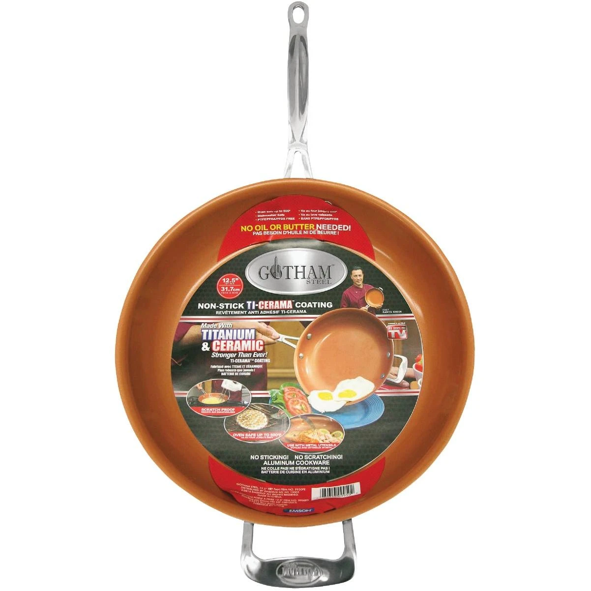 Gotham Steel 12.5 In. Copper Ceramic Non-Stick Fry Pan