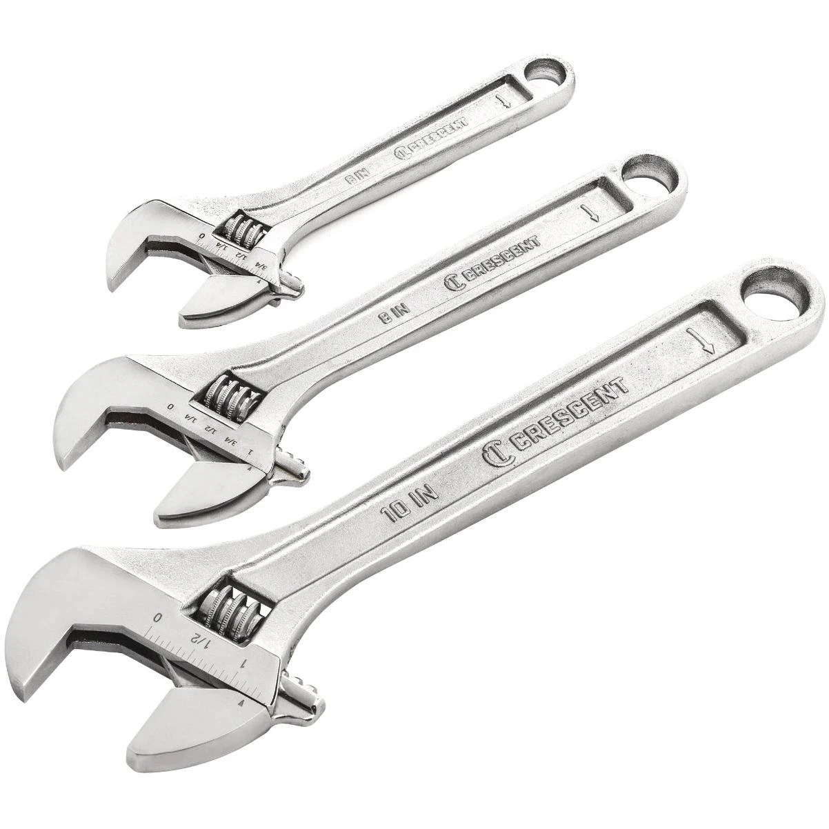 Crescent 6 In., 8 In., 10 In. Adjustable Wrench Set (3-Piece