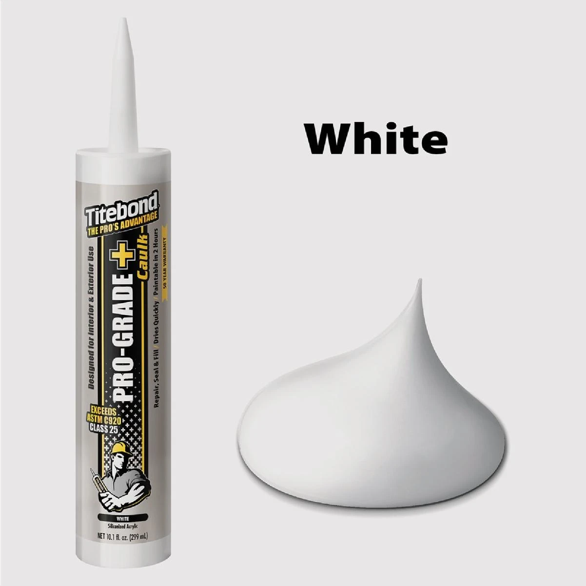 Titebond Pro Grade Plus 10.1 Oz. White Silicone Caulk