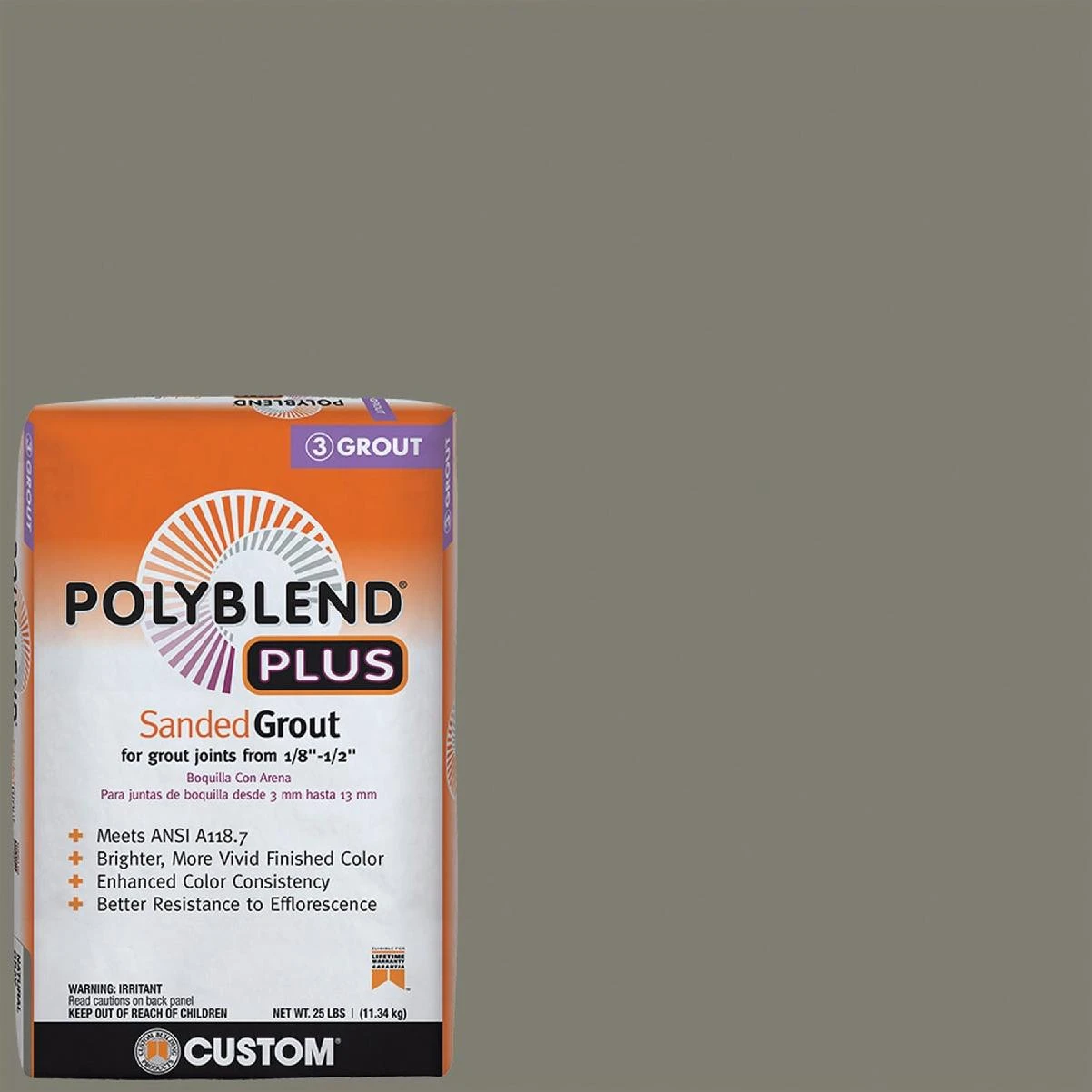 Custom Building Products PolyBlend PLUS 25 Lb. Natural Gray Sanded Tile Grout