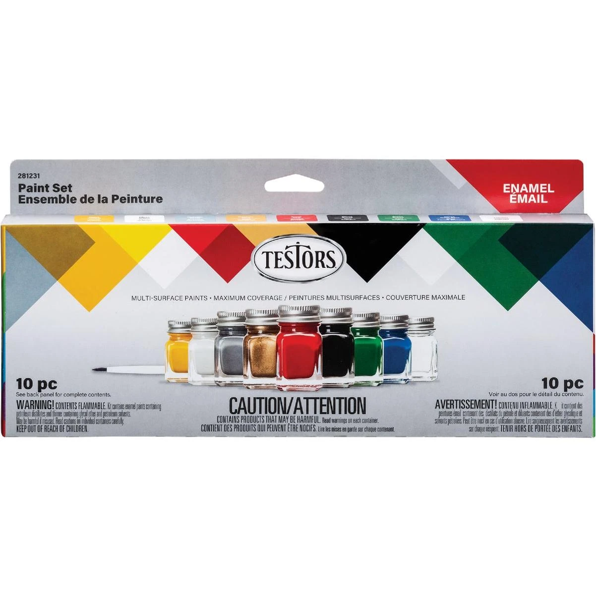 Testors Craft Multi-Surface Enamel Paint Set (9-Bottle)