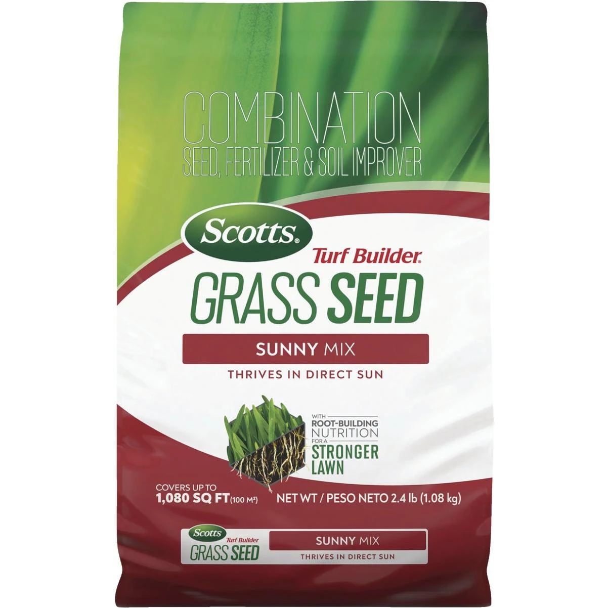 Scotts Turf Builder 2.4 Lb. 200 Sq. Ft. Sunny Mix Grass Seed, Fertilizer, and Soil Improver Combination