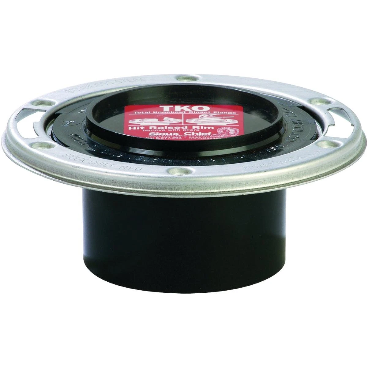 Sioux Chief Total Knockout 3 In. Hub/Inside 4 In. ABS Toilet Flange Flange w/SS Swivel Ring