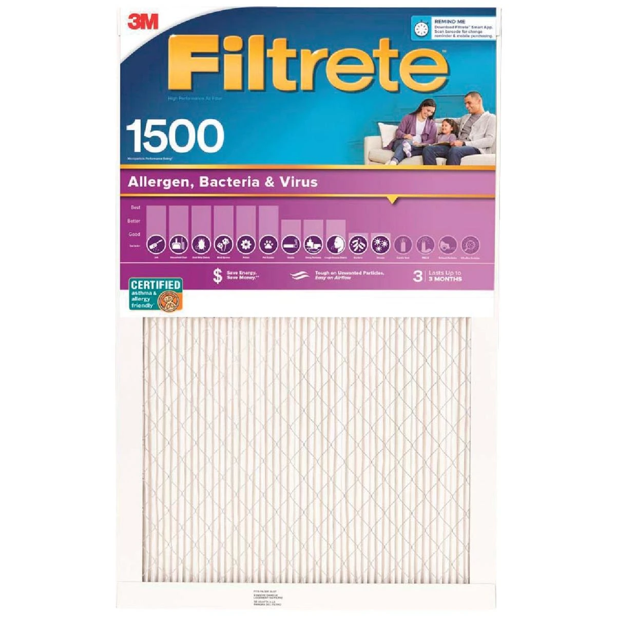 Filtrete High Performance Air Filter 1500 MPR, 14 In. x 30 In. x 1 In.