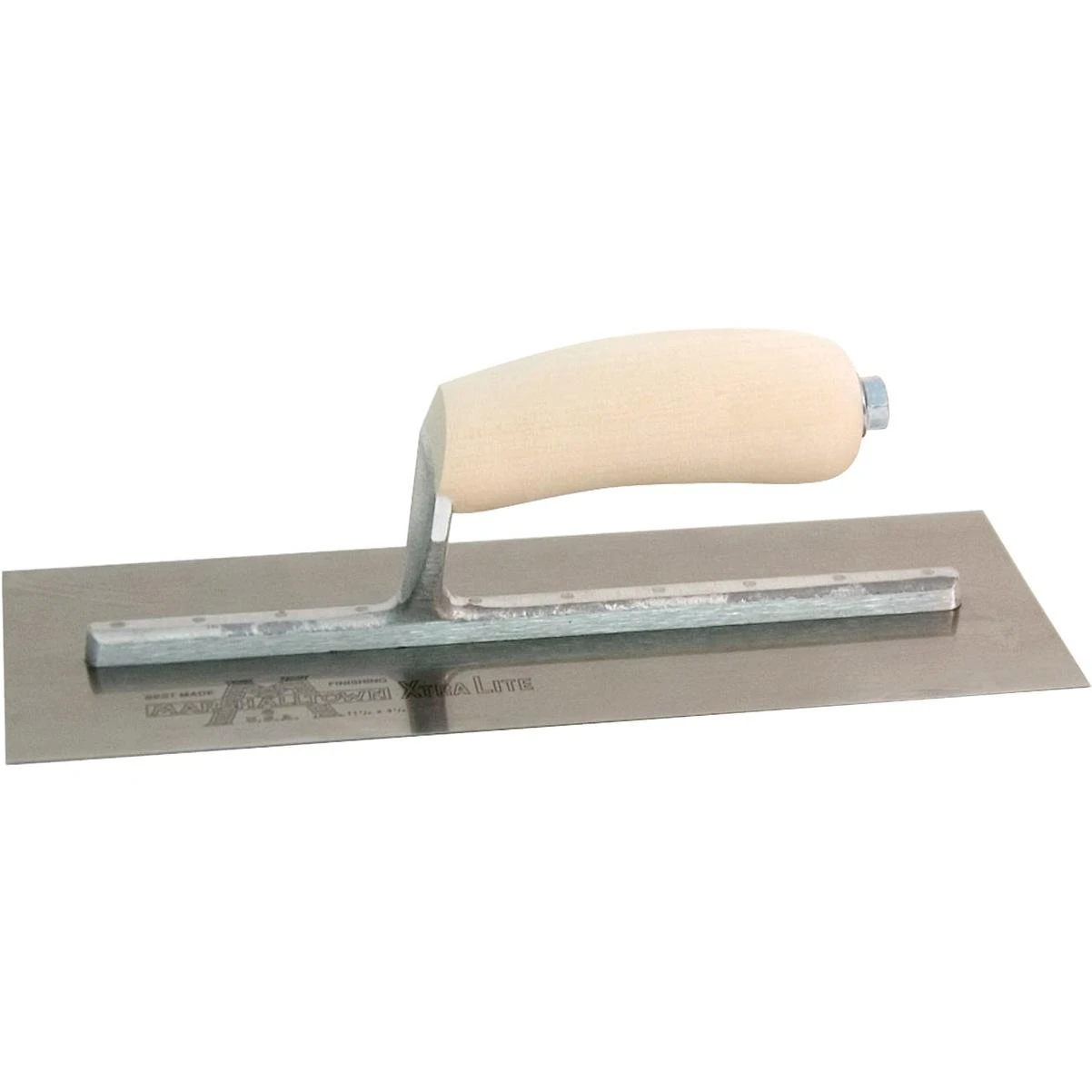 Marshalltown 4-3/4 In. x 11-1/2 In. High Carbon Steel Finishing Trowel with Curved Wood Handle