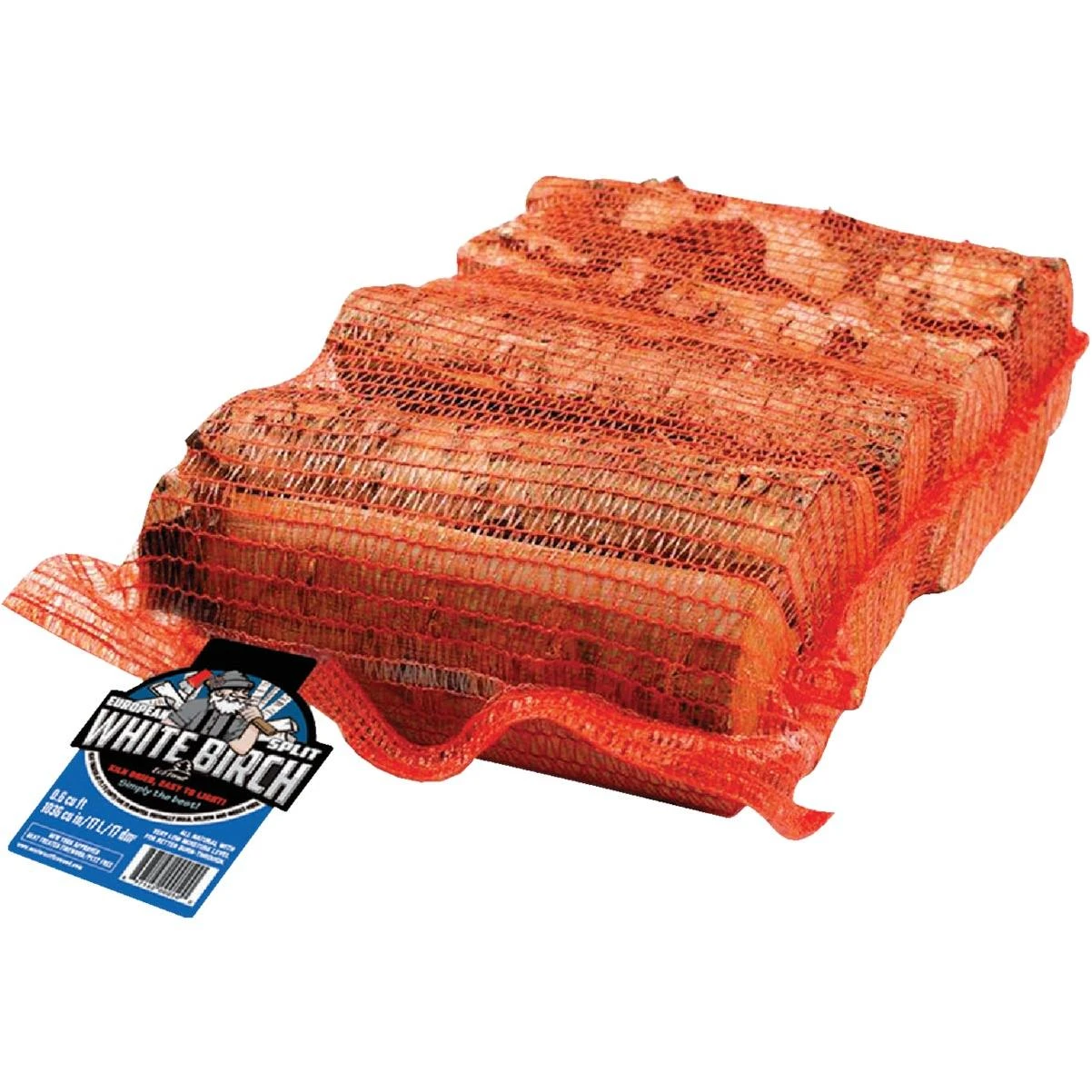 European Split White Birch Firewood, 0.6 cu ft