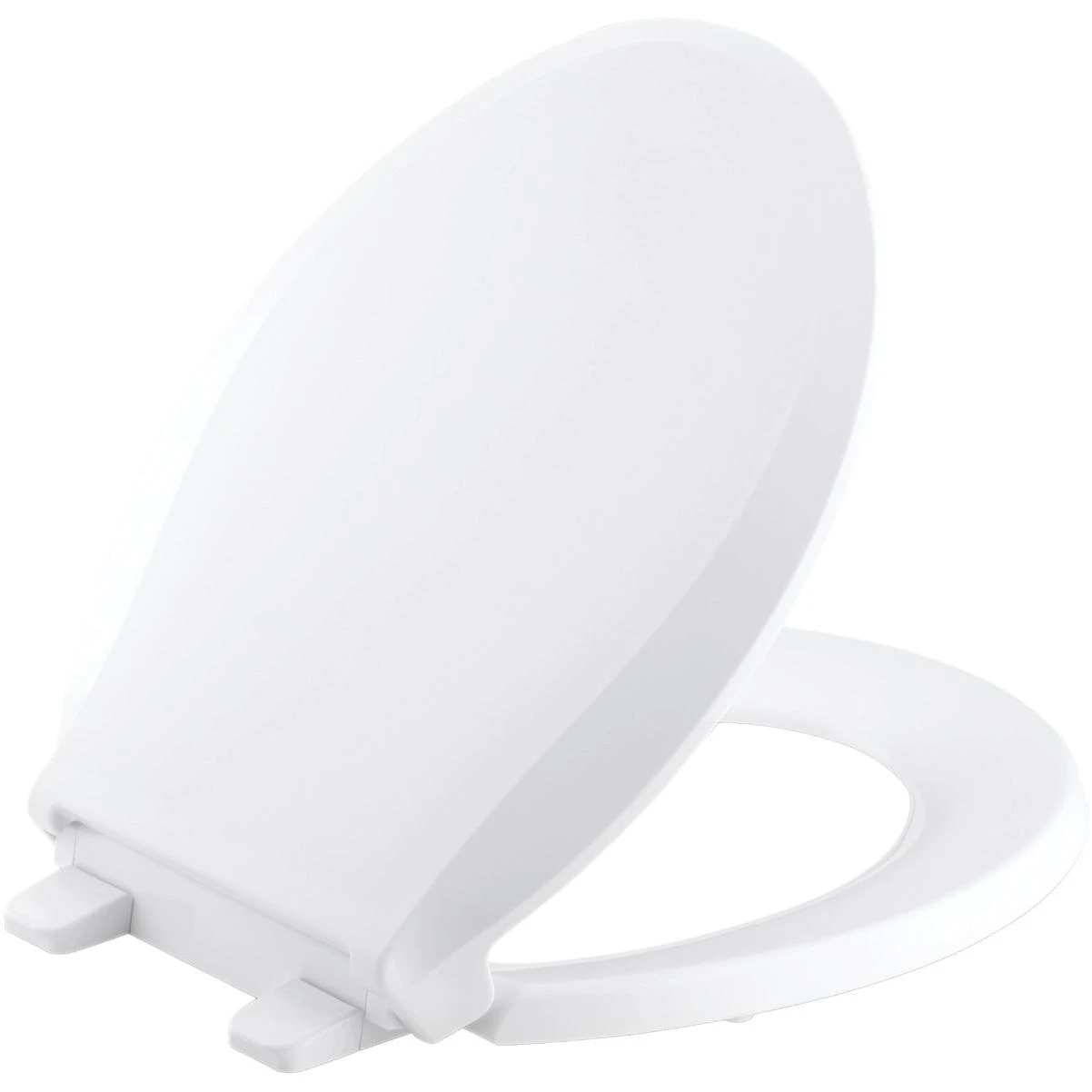 Kohler Cachet Quiet-Close Round Closed Front White Plastic Toilet Seat w/Grip-Tight Bumpers