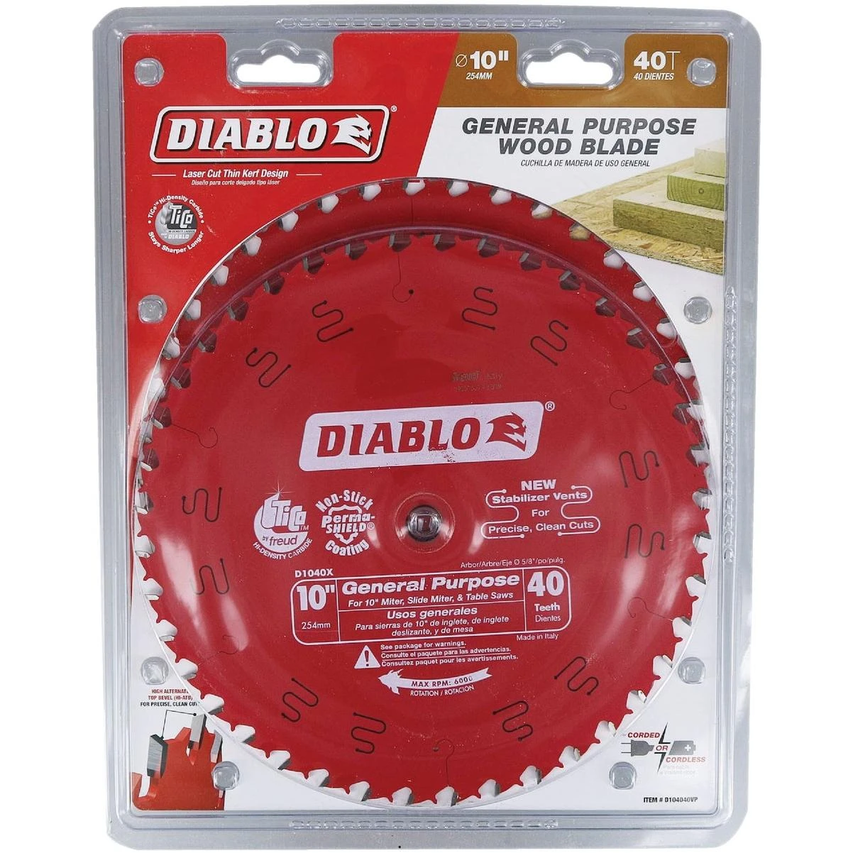 Diablo Wood Demon 10 In. 40-Tooth Ultimate General Purpose Circular Saw Blade (2-Pack)