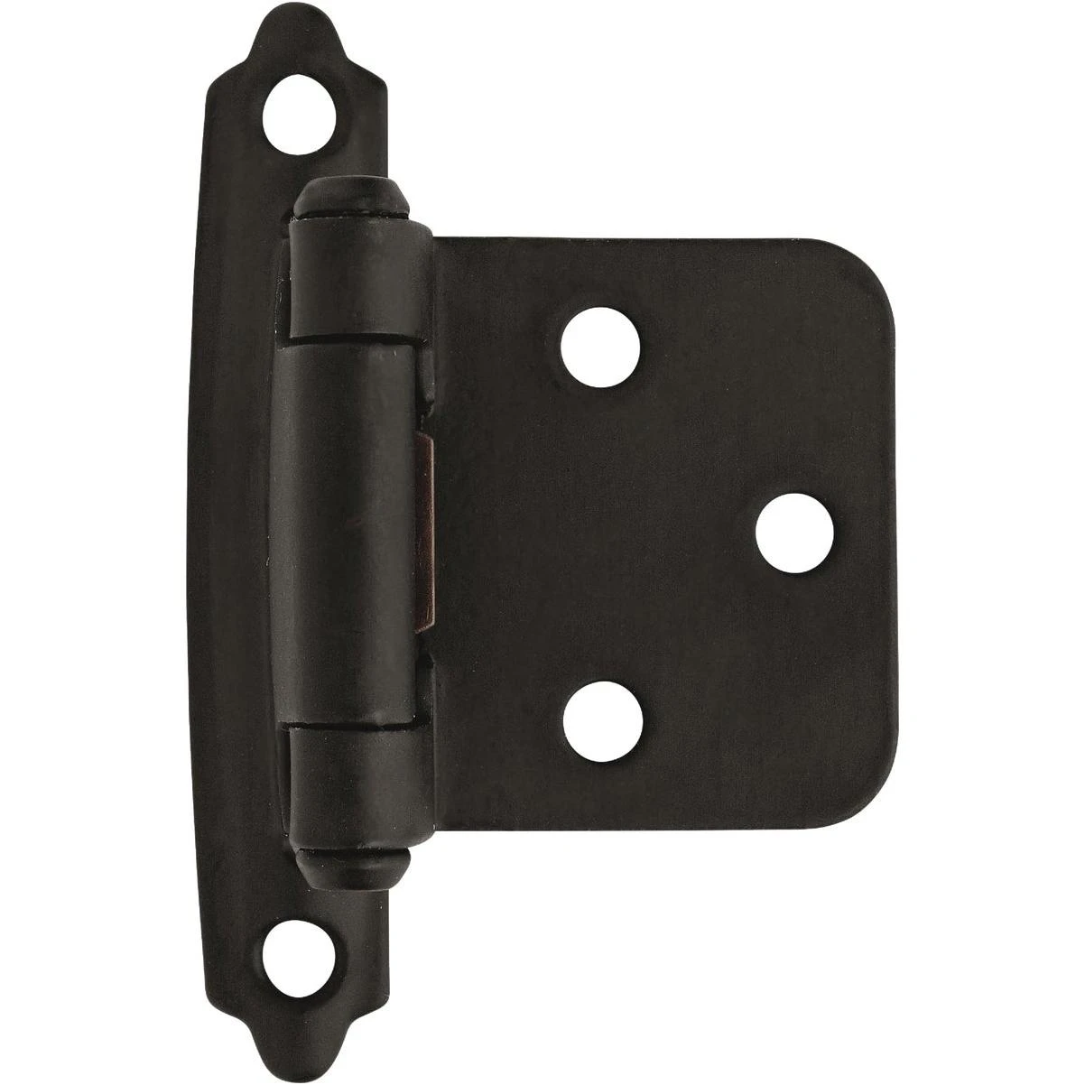 Amerock Flat Black Self-Closing Face Mount Variable Overlay Hinge (2-Pack)