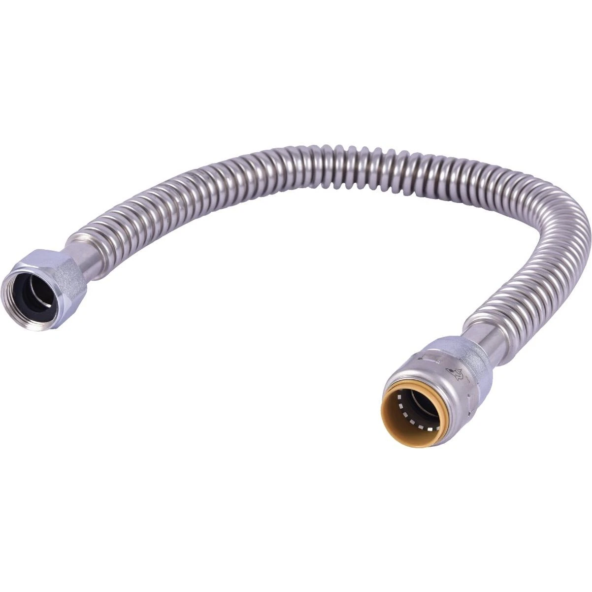 SharkBite 3/4 In. SB x 3/4 In. FIP x 24 In. L Corrugated Stainless Steel Flexible Water Heater Connector