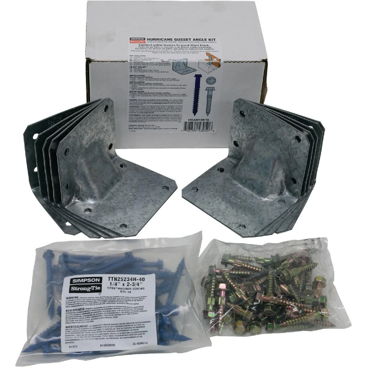 Simpson Strong-Tie Gusset Angle Hurricane Tie Kit for Masonry with Titan Screws (10-Piece)